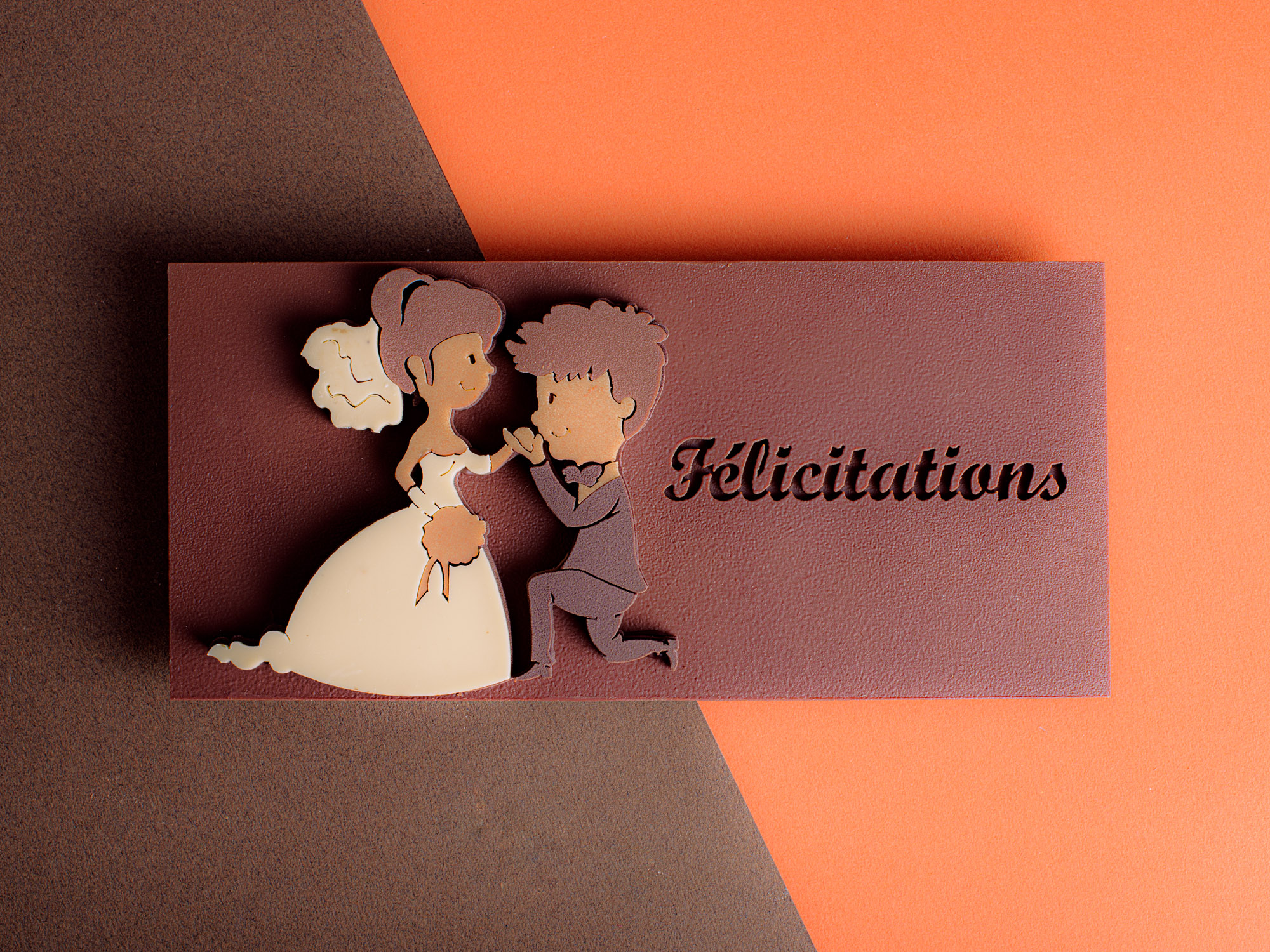 Tablette de chocolat thème mariage à personnaliser en ligne